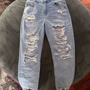 American Eagle Outfitters Ripped Blue Boyfriend Jeans
